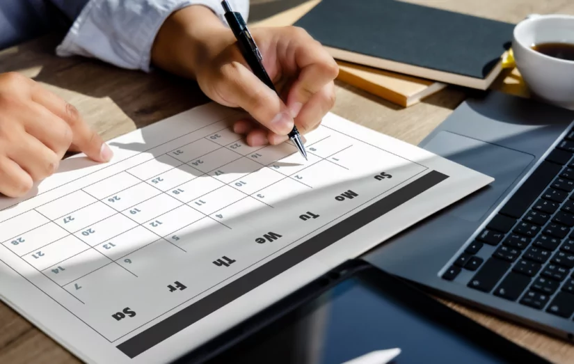 Advogado com um calendário consultando quanto tempo demora um processo previdenciário